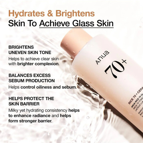 Anua Rice 70 Glow Milky Toner sukinnaturals sukinnaturals.com.au